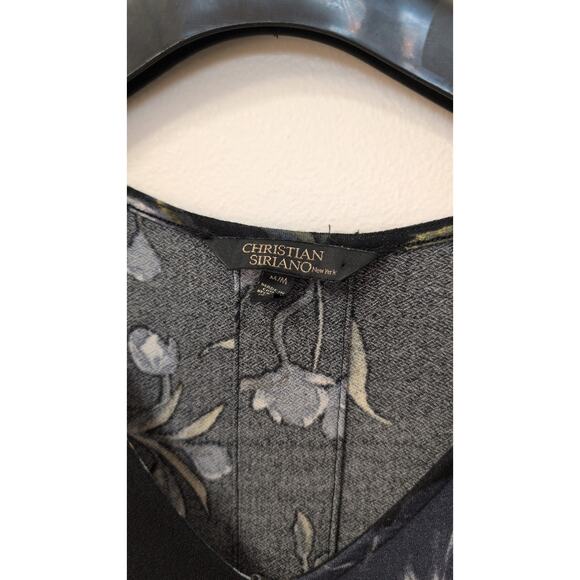 Title: Christian Siriano Black & White Floral Dress Short Sleeve Size M EUC - Picture 3 of 4